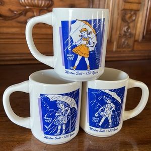 Morton Salt 150 yrs Collectible Coffee /Milk  Mugs 3 Total